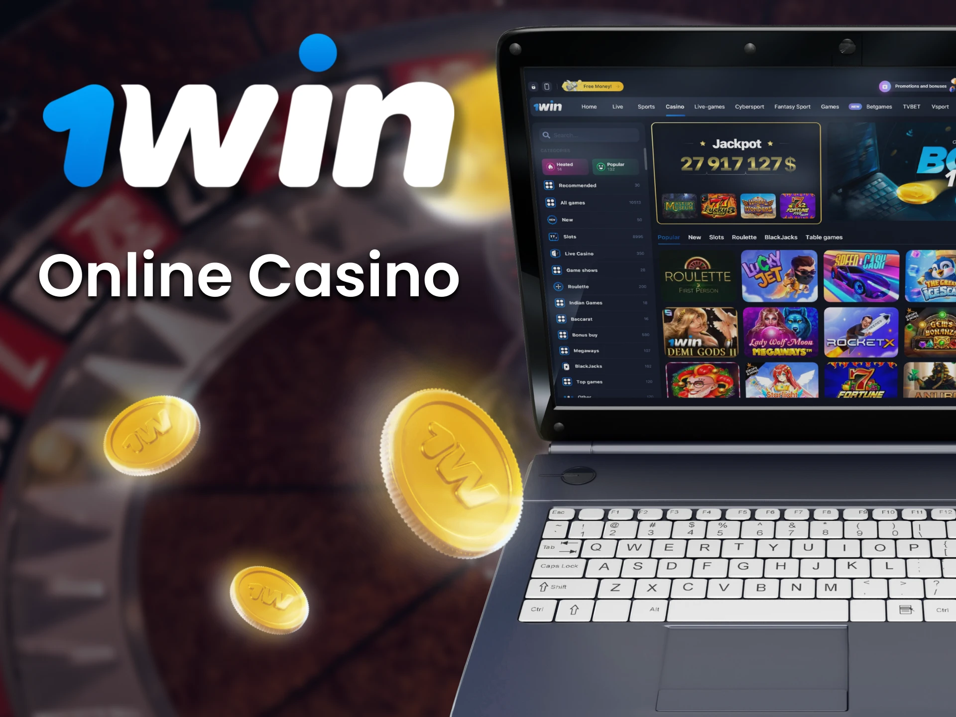 Play online casino games at 1Win casino in India.