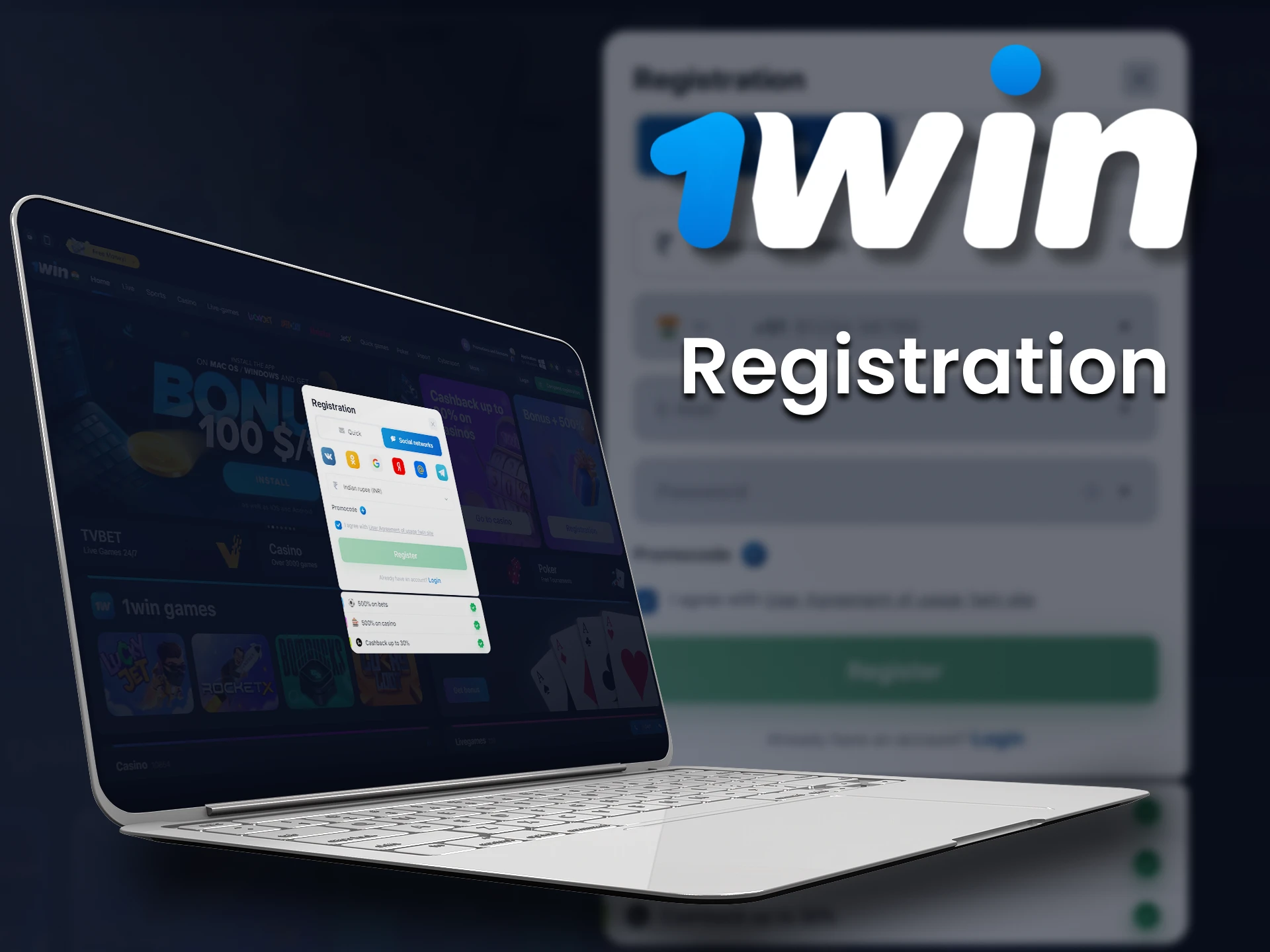 Register your account at 1Win in 4 easy steps.