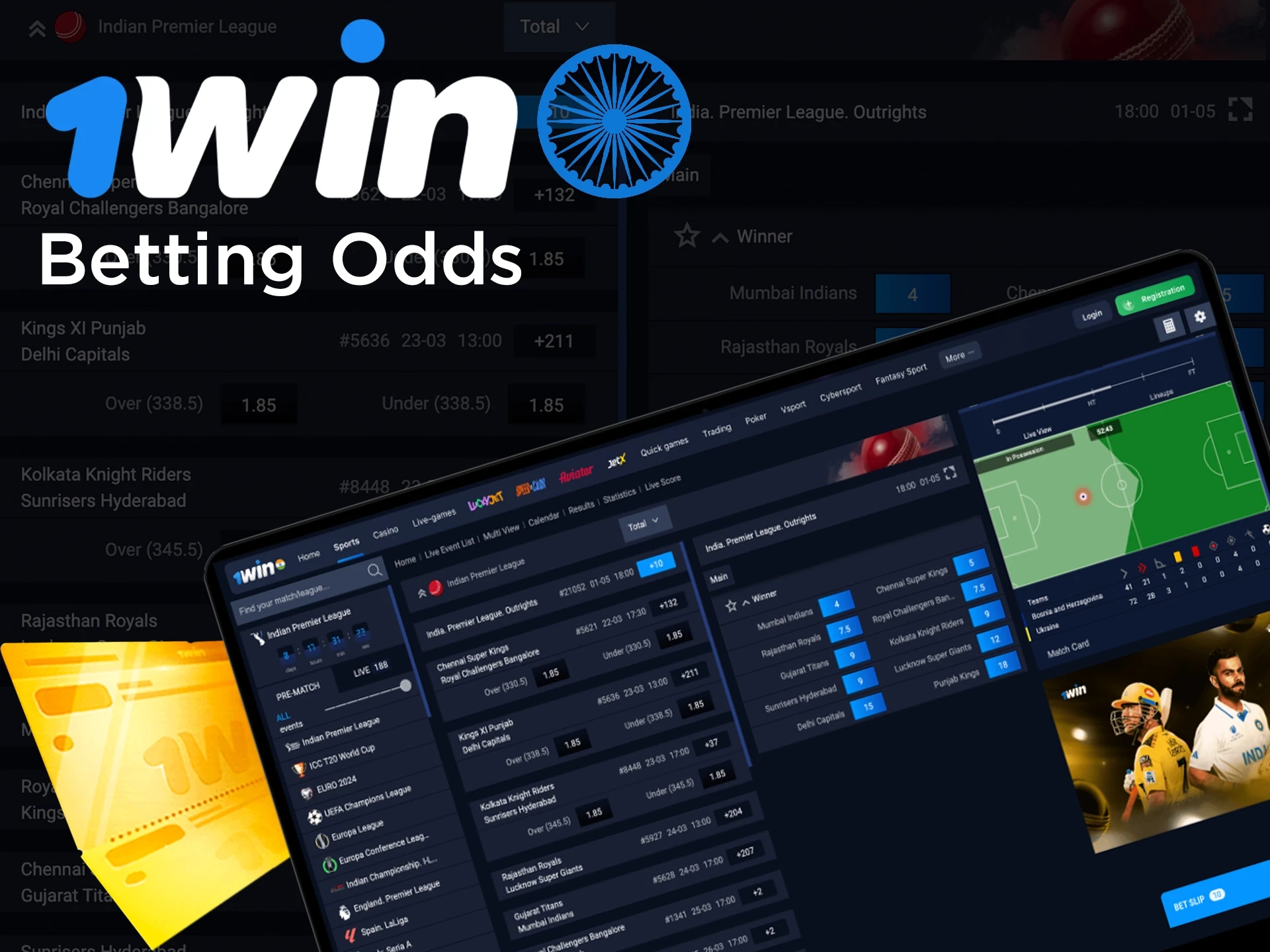 1Win provides the highest odds on IPL 2026 for Indian users.