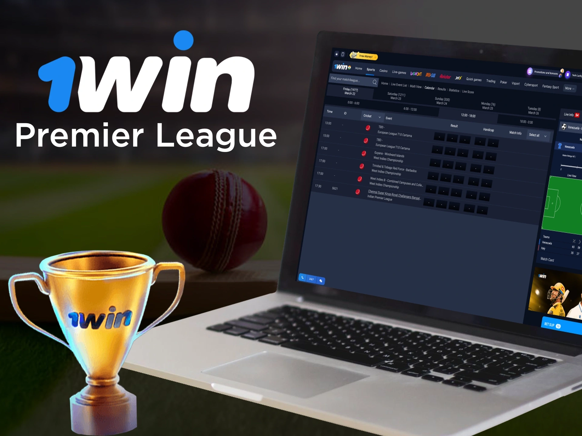 Place online bets on Indian Premier League with 1Win in India.