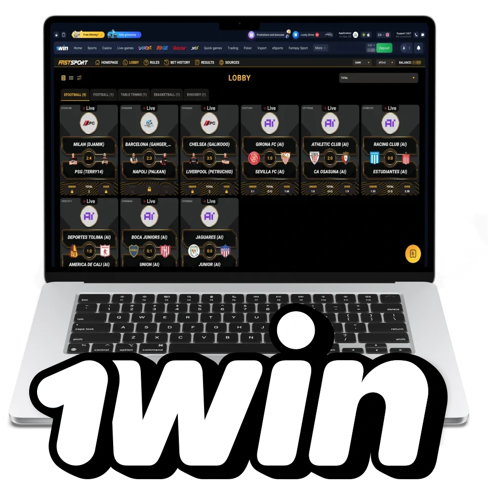 Place bets on FastSport section at the 1Win platform.