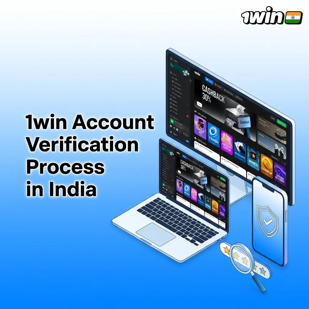 1win KYC account verification process in India showing steps to submit Aadhaar, PAN card or passport for withdrawal access
