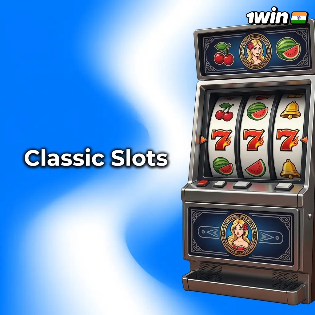 Classic slots at 1win with 3-reel and 5-reel layouts featuring fruit symbols and fixed paylines with 95% RTP