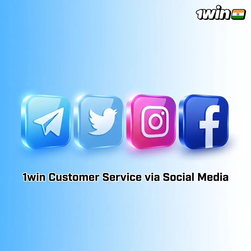 1win customer service social media channels including Telegram, Instagram, Twitter and Facebook for player support in India