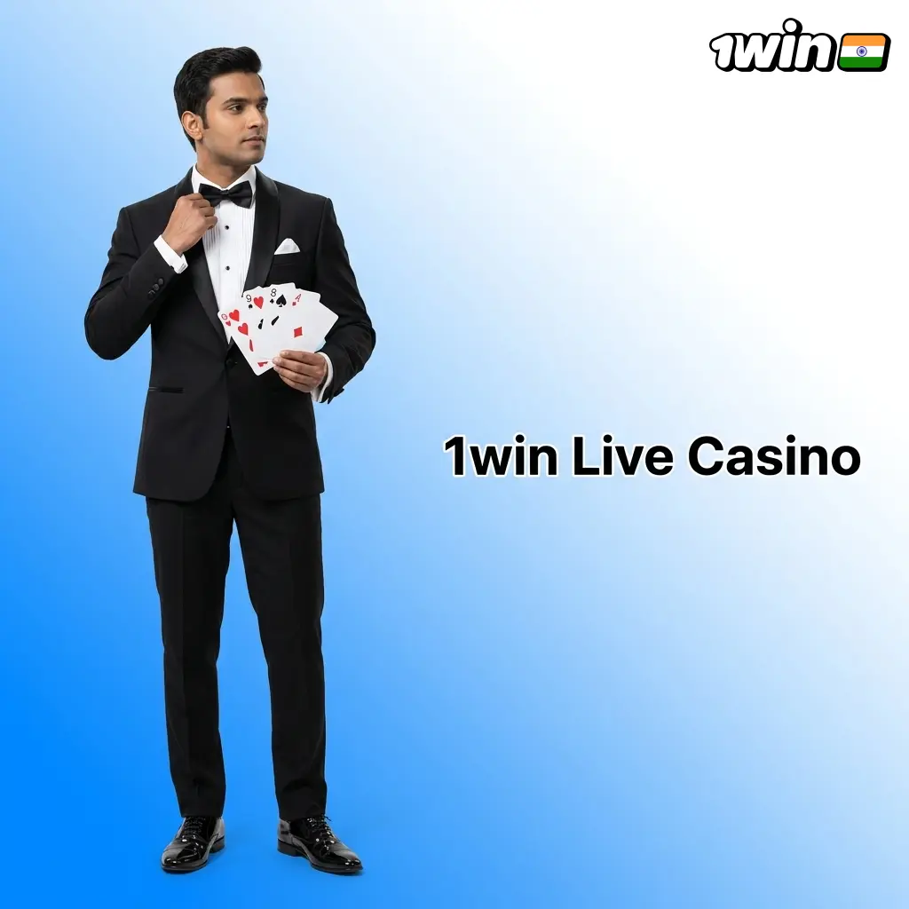 1win Live Casino HD streaming with real dealers playing Andar Bahar, Teen Patti, baccarat and roulette for Indian players