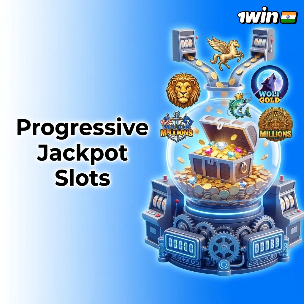 Progressive jackpot slots at 1win including Mega Moolah and Divine Fortune with growing crore-range prize pools