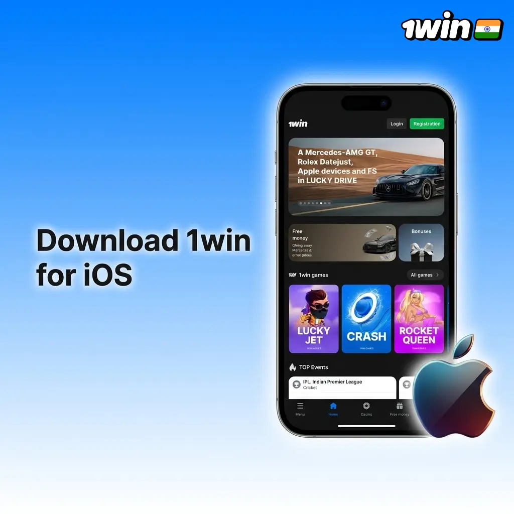 1win iOS app download guide for iPhone and iPad running iOS 12.0 or later with Face ID and Touch ID login