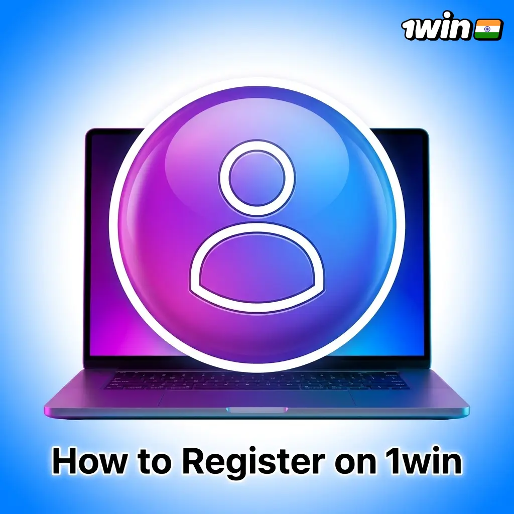 1win registration steps for Indian players showing account creation form with phone, email, and social media options