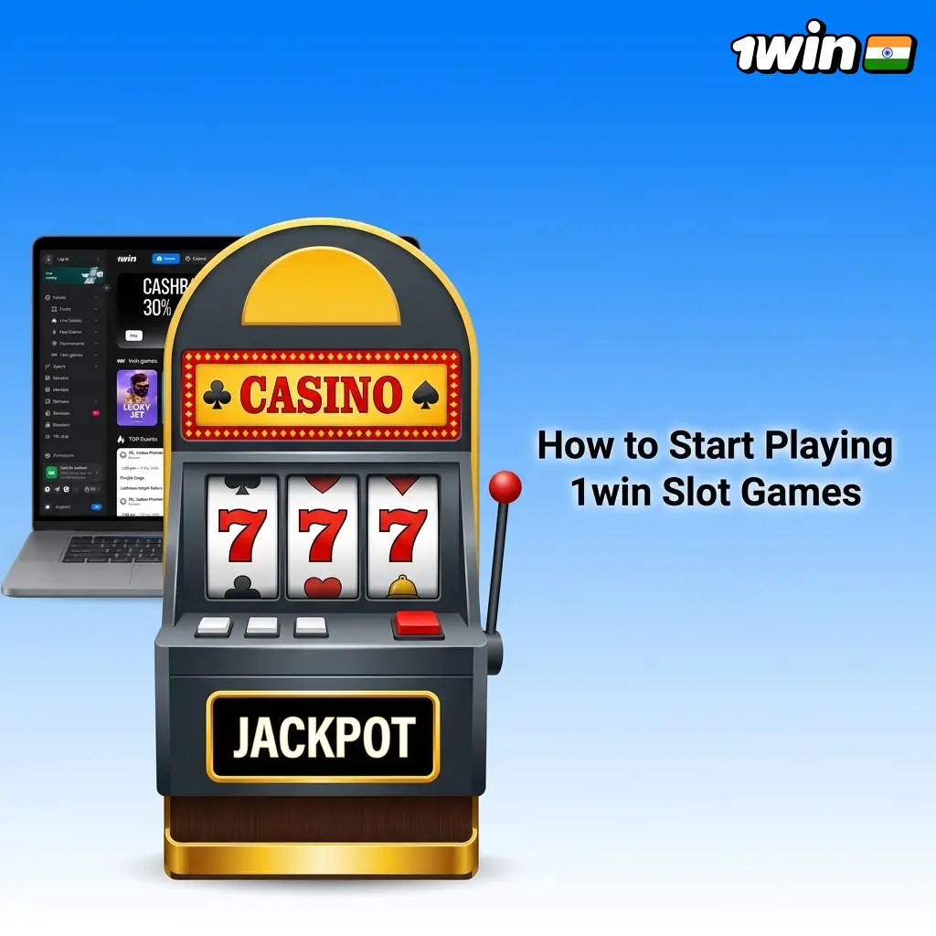 Steps to start playing 1win slot games including login, game selection, bet setup, and depositing via UPI or Paytm
