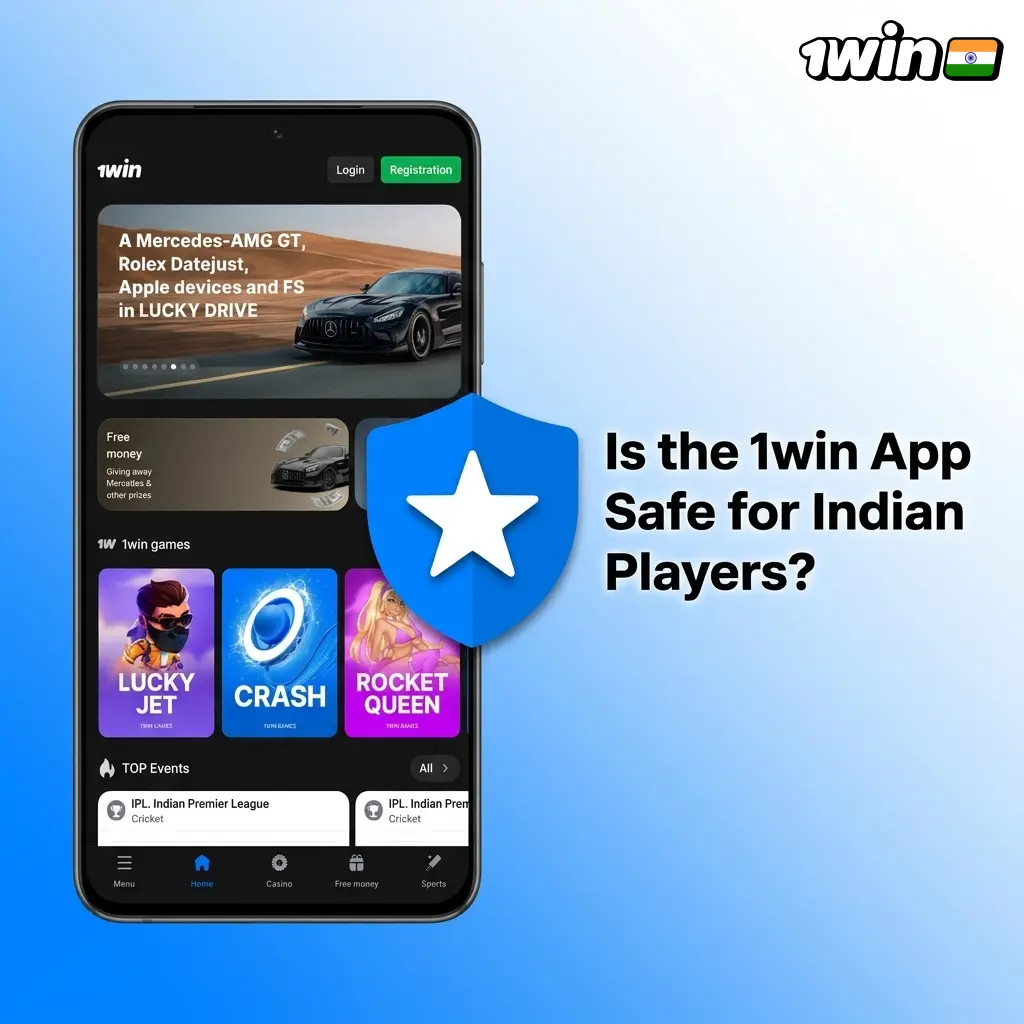 1win app safety for Indian players showing Curaçao licence, SSL encryption and secure APK download from official site