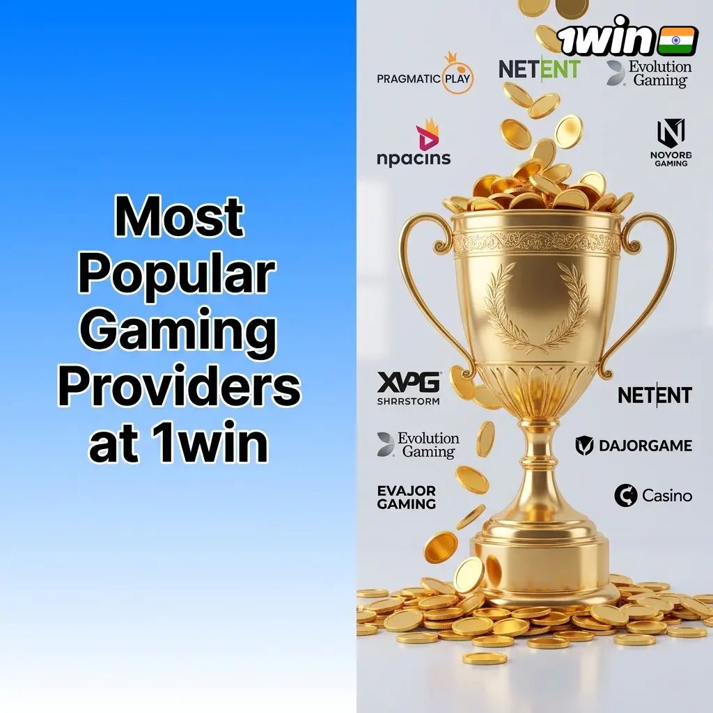 Top gaming providers at 1win including Pragmatic Play, Evolution, Spribe, Ezugi and SmartSoft Gaming
